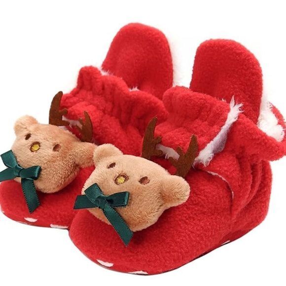𝅺Baby Warm Slippers Red - Picture 1 of 6